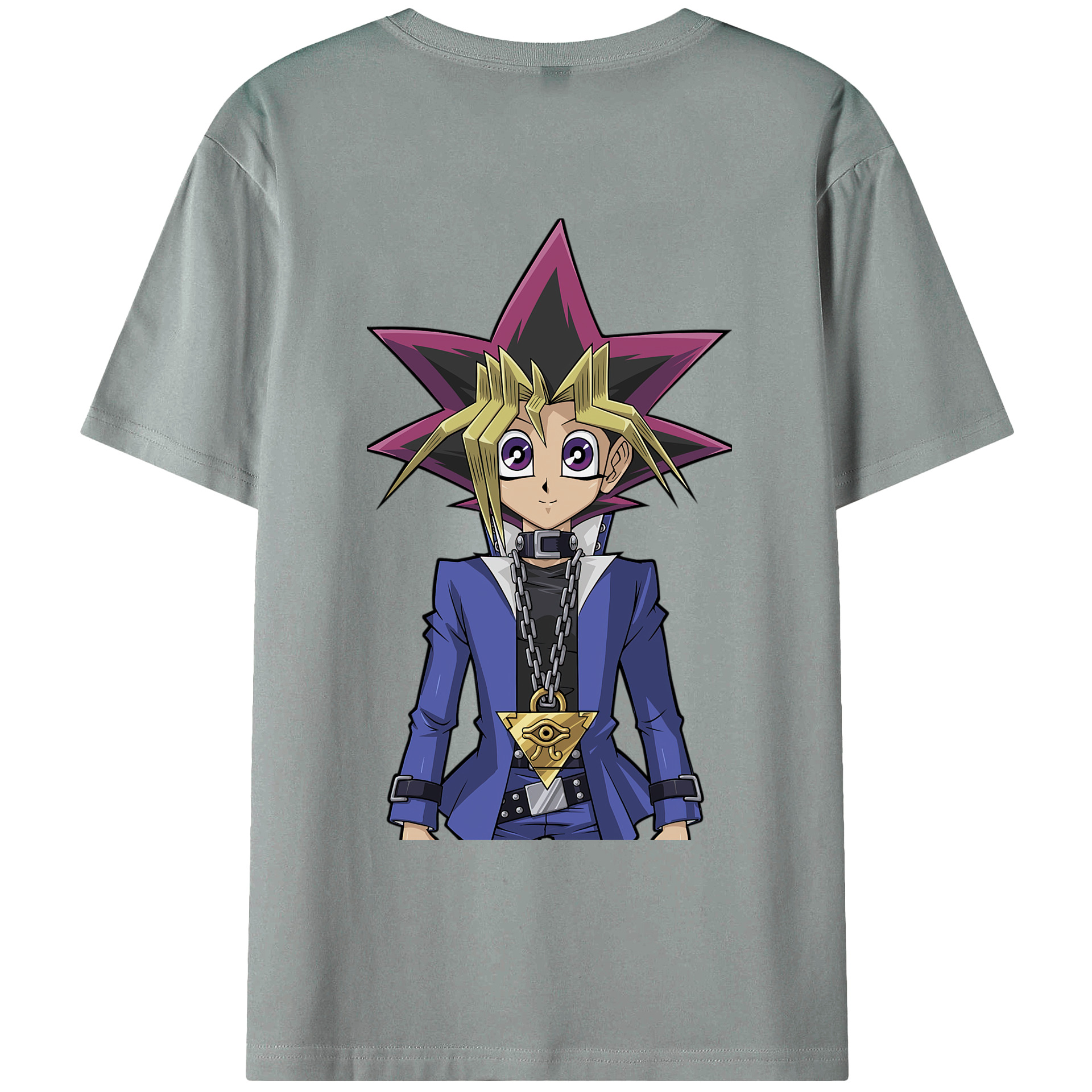 （画像用） 遊☆戯☆王 Yu-Gi-Oh! 綿100％ メンズ半袖Tシャツ（バックプリント） 通気性